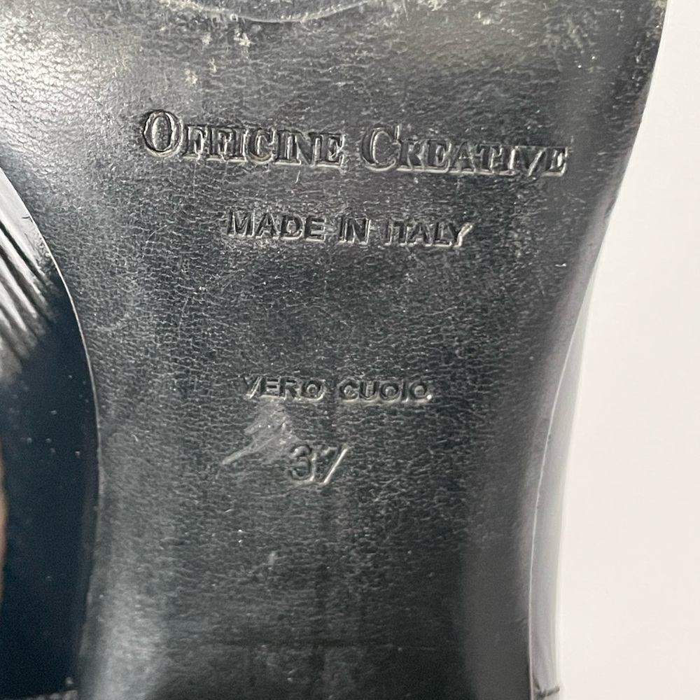 OFFICINE CREATIVE Black Patent Ankle Boots EU 37 Made in Italy - Picture 10 of 16